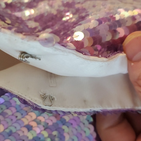 Vintage Rare Oleg Cassini Black Tie Pink Sequined Silk Jacket , Size 8 - Picture 4 of 5